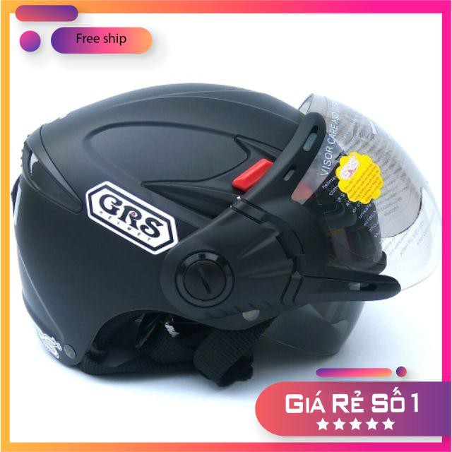 Mũ bảo hiểm 1/2 đầu, nón bảo hiểm kính âm có 2 kính GRS A966k#3, vệ sĩ chống lại tia uv♥️ Shop Uy Tín ♥️