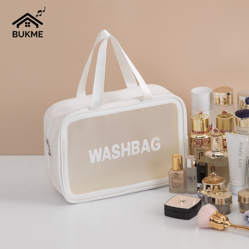 Túi du lịch đựng mỹ phẩm đồ trang điểm Washbag mini trong suốt chống nước tiện lợi