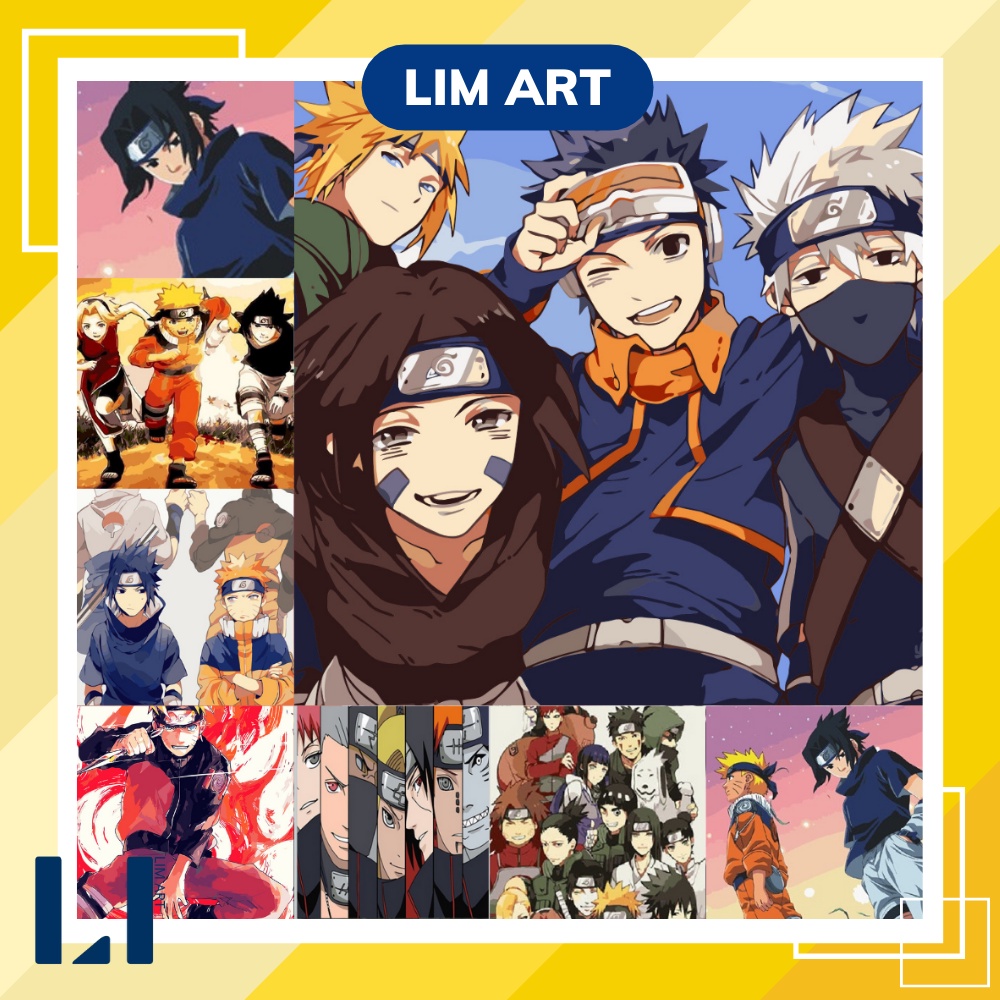 Tranh sơn dầu số hoá có khung LIM Art - Tranh tô màu theo số Naruto