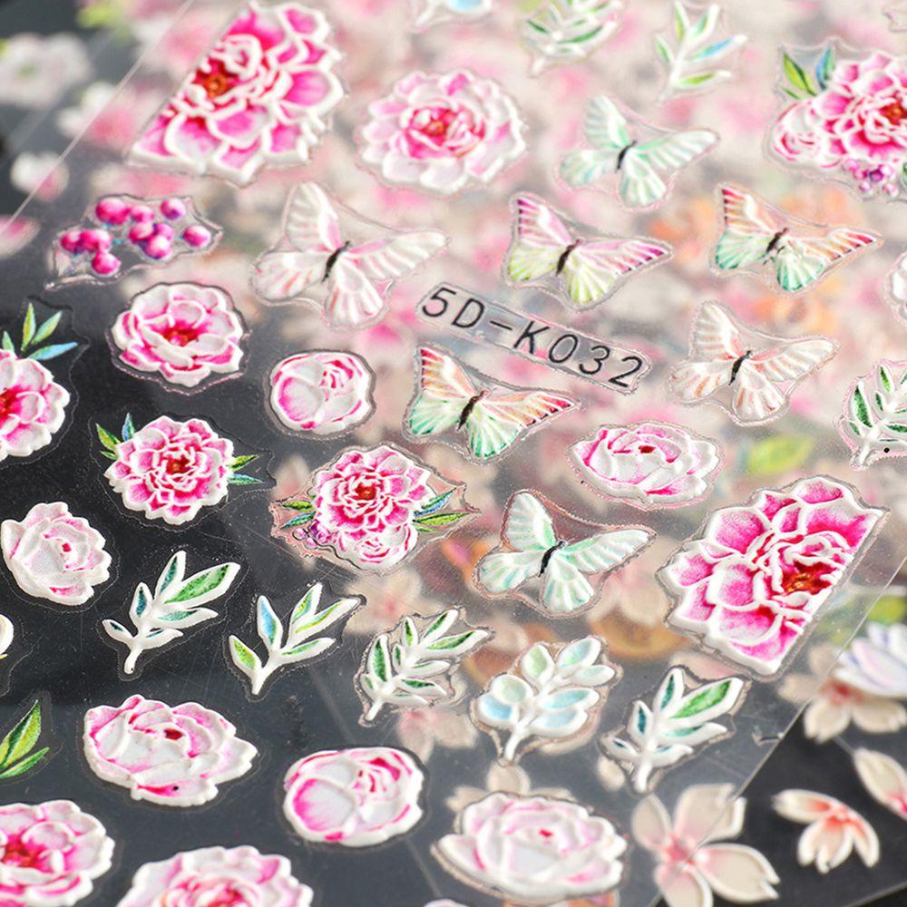OCEANMAP Miếng Dán Trang Trí Móng Tay 5D DIY Họa Tiết Hoa Anh Đào Xinh Xắn