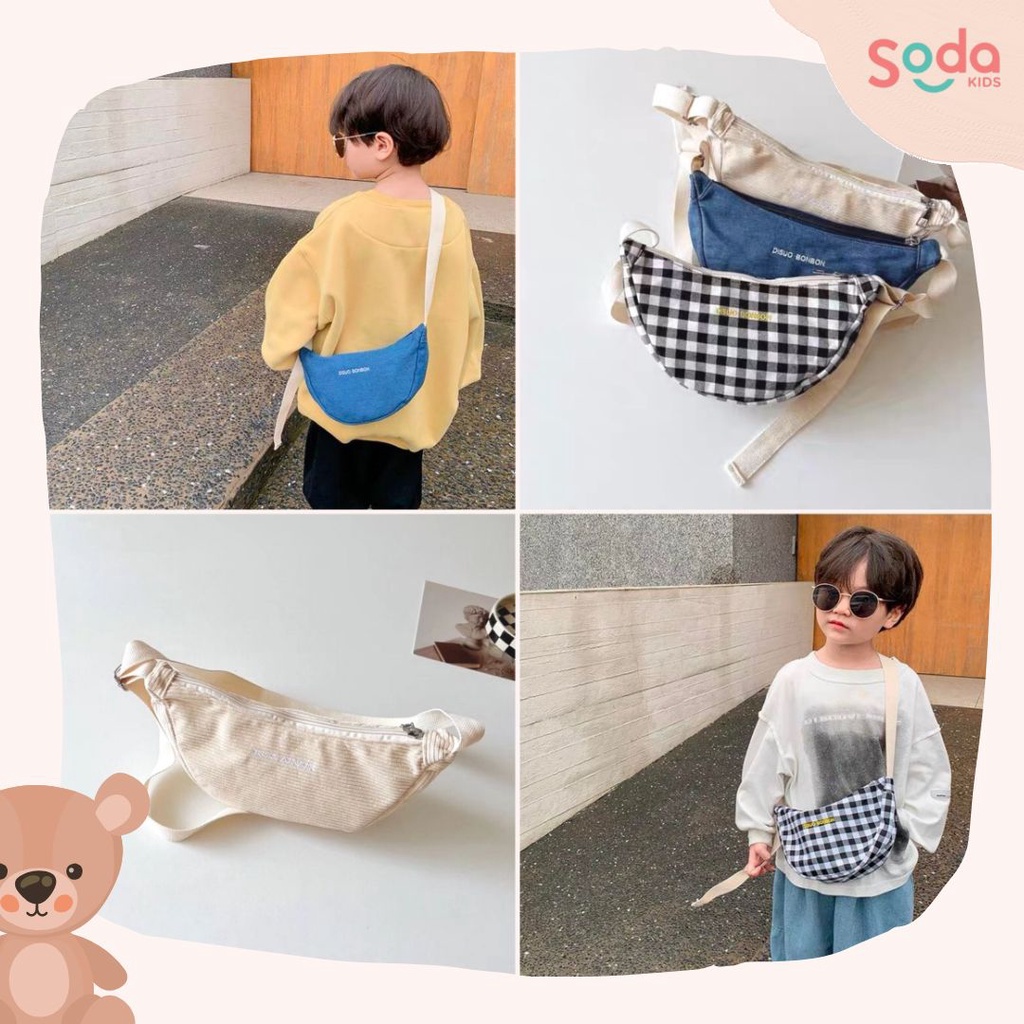 Túi đeo chéo thời trang vải cho bé trai bé gái