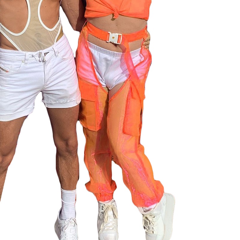 Quần Jogger Phối Lưới Xuyên Thấu Thời Trang Cho Nam