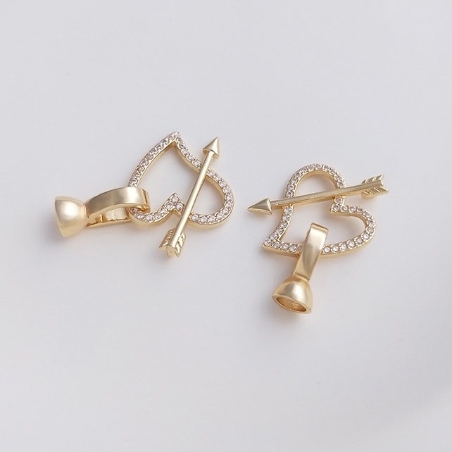 [K23D] Phụ kiện trang sức (DIY) - Chốt khóa 3 mẫu cách điệu nạm đá  làm vòng cổ vòng tay