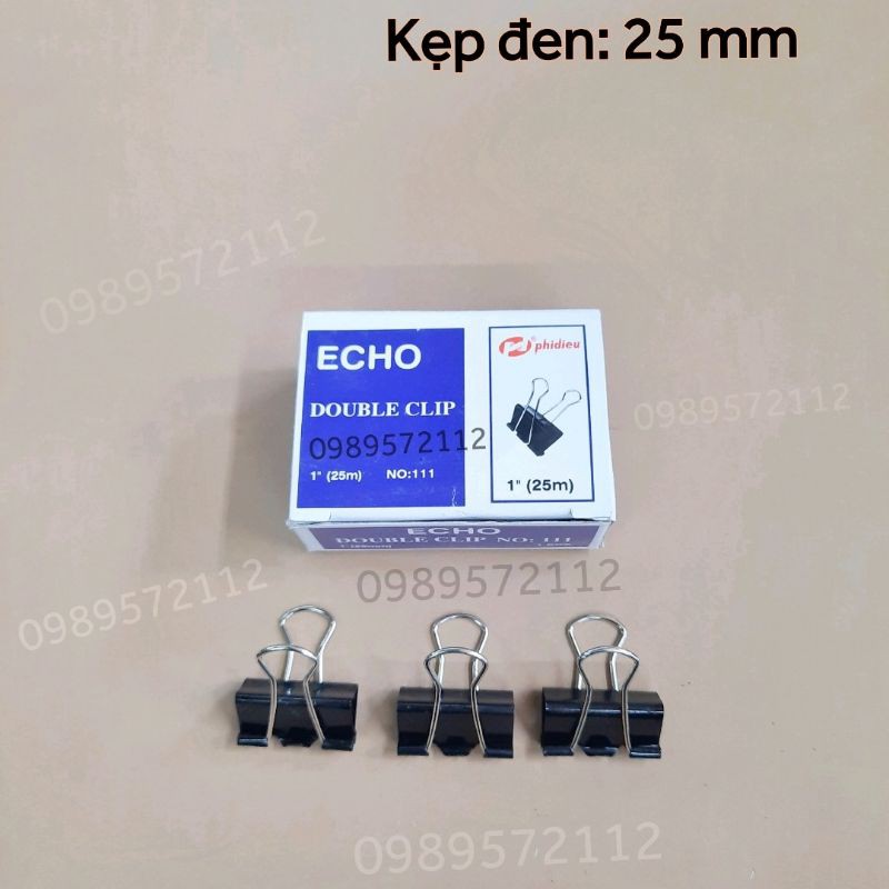 Kẹp bướm,kẹp giấy màu đen các cỡ 15mm-51mm (hộp 12 cái)