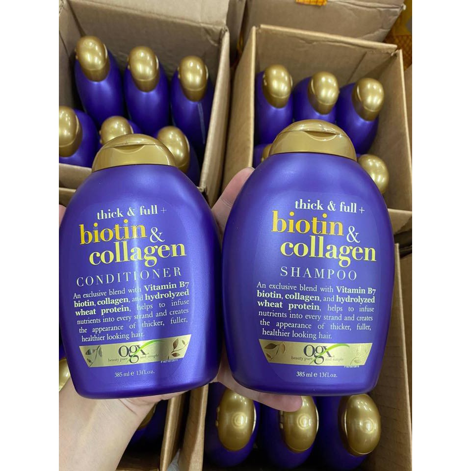 Dầu gội/Dầu xả mọc tóc BIOTIN 💖Freeship💖 Gội Và Xả mọc tóc OGX Biotin &amp; Collagen bổ sung Collagen và Biotin Cho Tóc