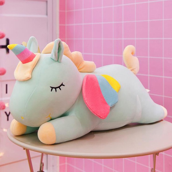 GẤU BÔNG NGỰA MỘT SỪNG UNICORN NẰM (50 CM) GB45 (MÀU XANH NGỌC)