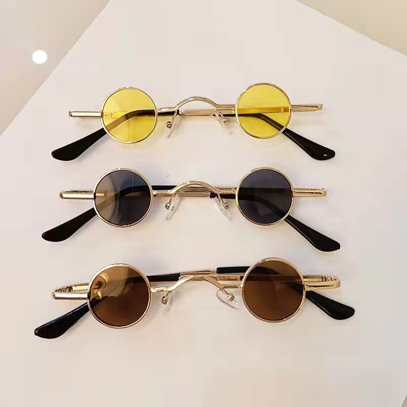 Kính Mát Gọng Tròn Nhỏ Nhiều Màu Sắc Chống Tia UV Dành Cho Bé Trai Bé Gái