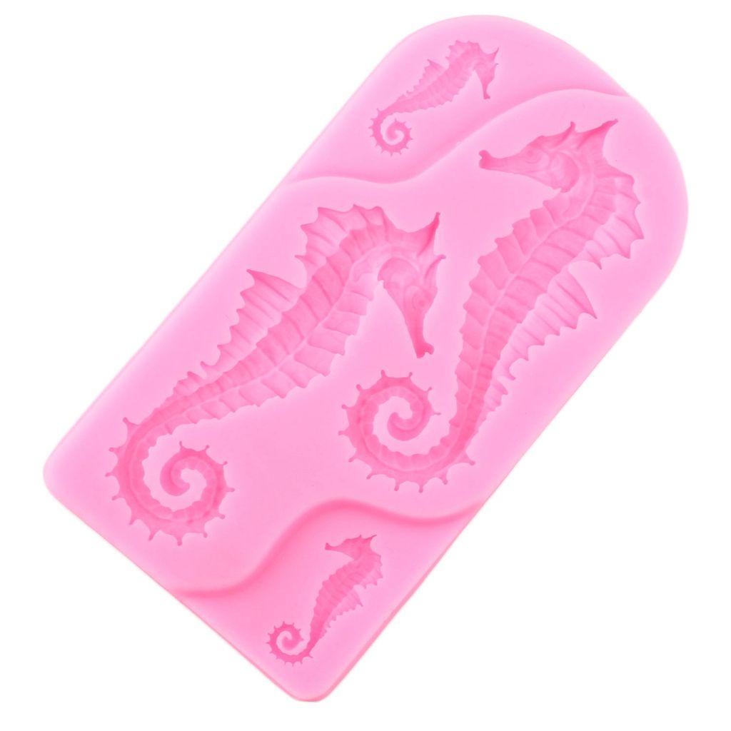 Khuôn Silicone Cấp Thực Phẩm An Toàn Hình Cá Ngựa Sáng Tạo