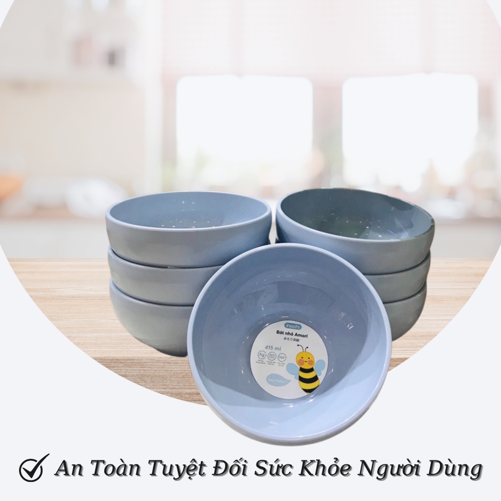 Bát ăn cơm ăn dặm nhựa Inochi Amori cho bé chịu nhiệt chịu nhiệt 415ml (1 chiếc)