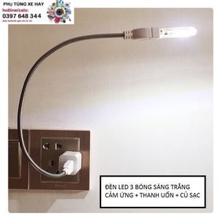 Đèn led 🍕USB🍕 thích hợp để bàn học, đọc sách đầu giường [có dây nối, củ sạc]