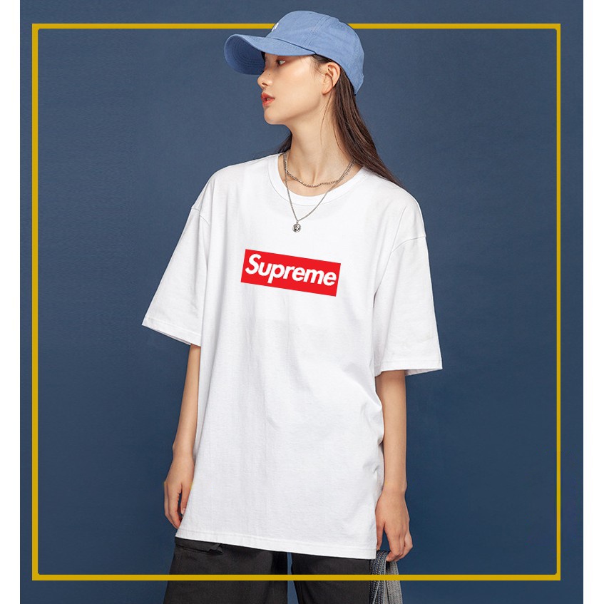 Áo Thun tay lỡ in chữ Supre.me , Áo Phông Cổ Tròn Unisex Form Rộng chất liệu cotton