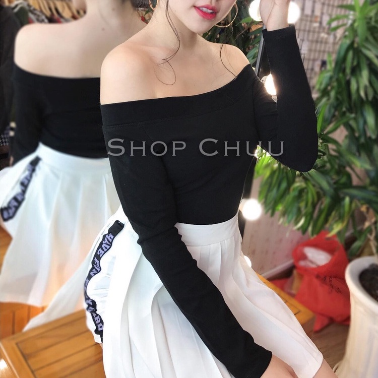 Áo thun body trễ vai cổ thuyền CHUU A6976