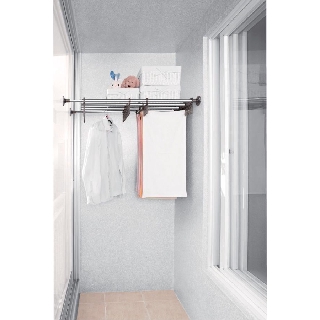 Giá treo quần áo, để đồ ở trong tủ, tường âm không khoan, chất liệu Inox Wellex BSS4060