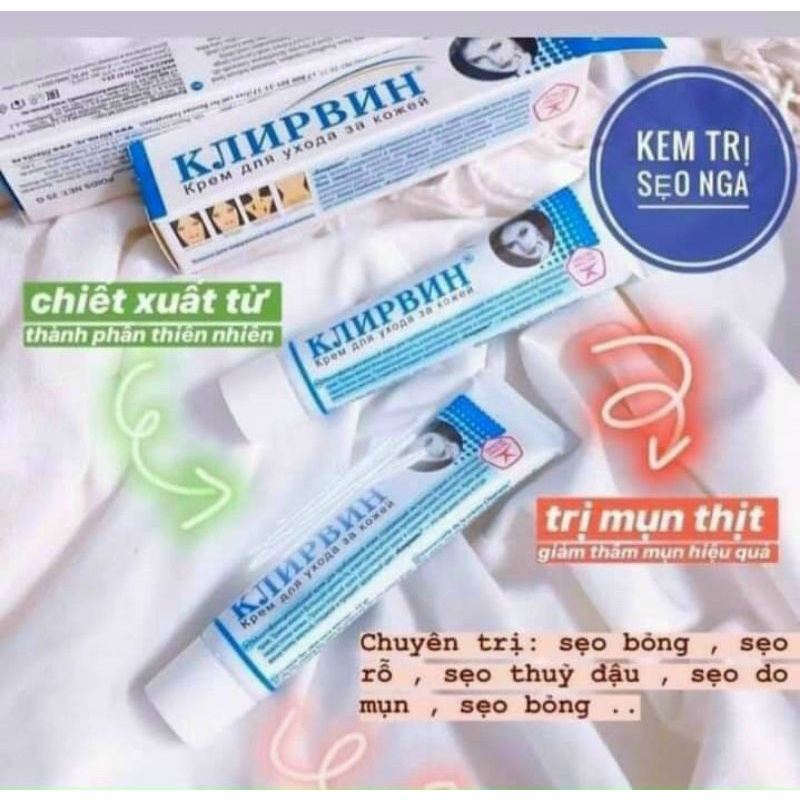 0 Kem Giảm Ngừa Sẹo Thâm Và Sẹo Do Mụn Nga Klirvin