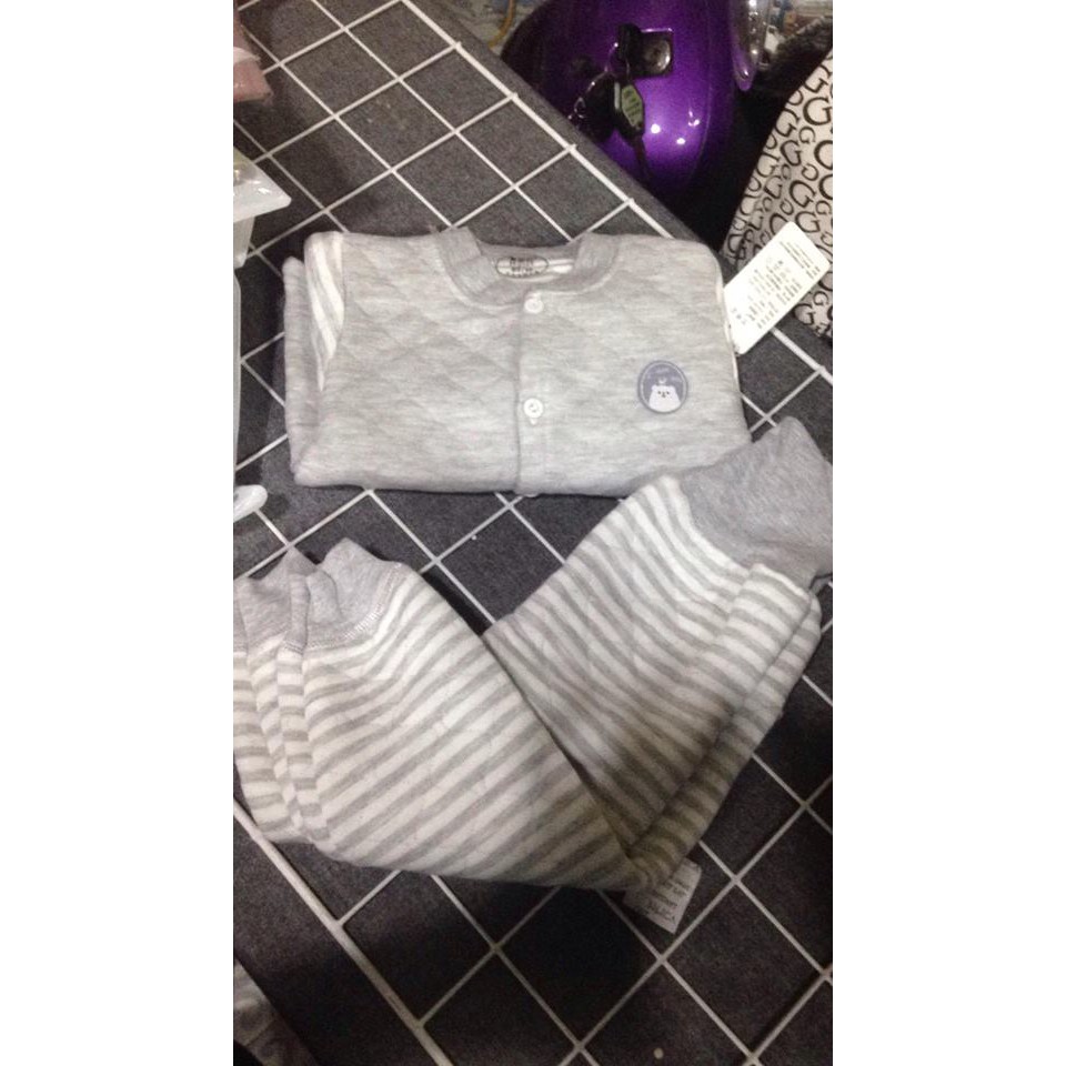 Quần áo cho bé sơ sinh Bộ quần áo nỉ trần bông cho bé trai bé gái