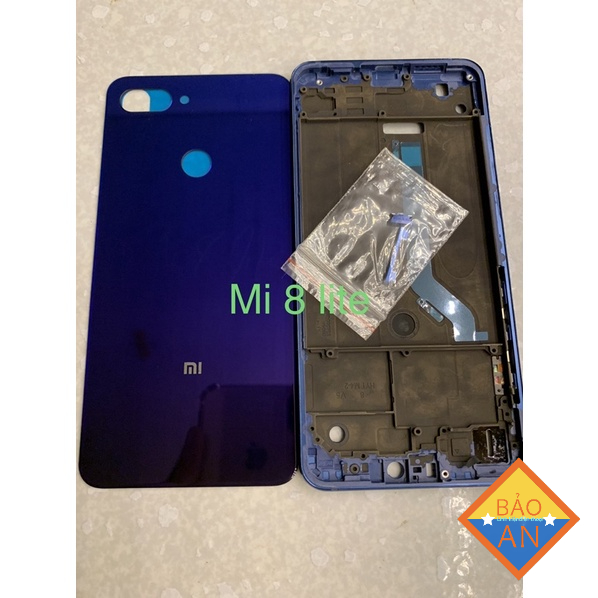 bộ xương vỏ mi 8 lite -xiaomi (gồm phím, sườn,lưng)