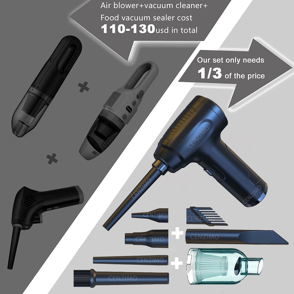 Máy thổi bụi hút bụi điện không dây 3 trong 1 15000PA 50000 vòng/phút nhỏ gọn có thể sạc lại cho nhà ở văn phòng