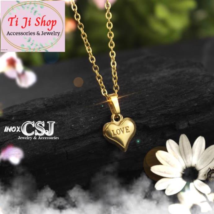DÂY CHUYỀN INOX TRÁI TIM MẠ VÀNG - siêu đẹp,