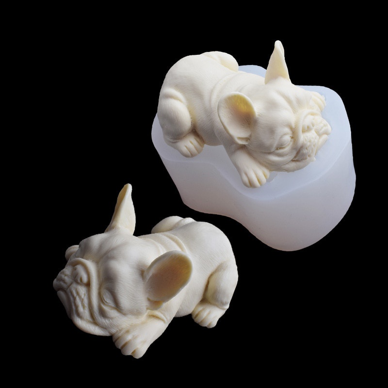 Khuôn silicone làm bánh tạo hình chú chó bull 3d dễ thương