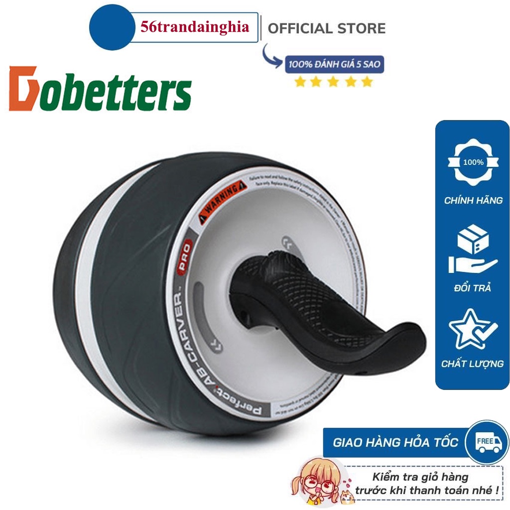 Con lăn tập bụng Dobetters AB Carver Pro, bánh xe khổng lồ có lò xo trợ lực tặng thảm lót gối - Chính hãng bảo hành 12T