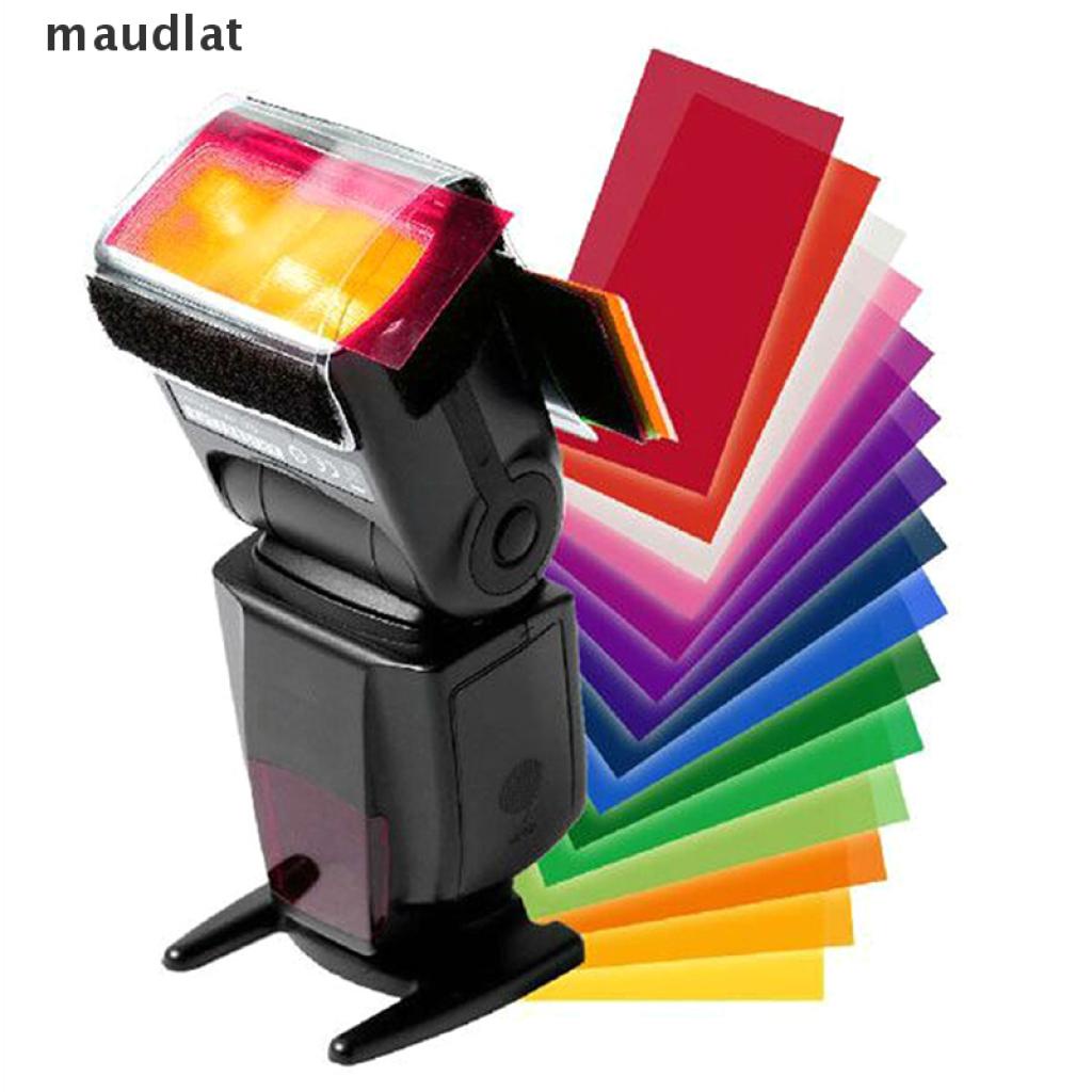 [maudlat] 12Pcs Flash Speedlite Color Gel Filters for Canon Nikon Sony Yongnuo DSLR Camera .