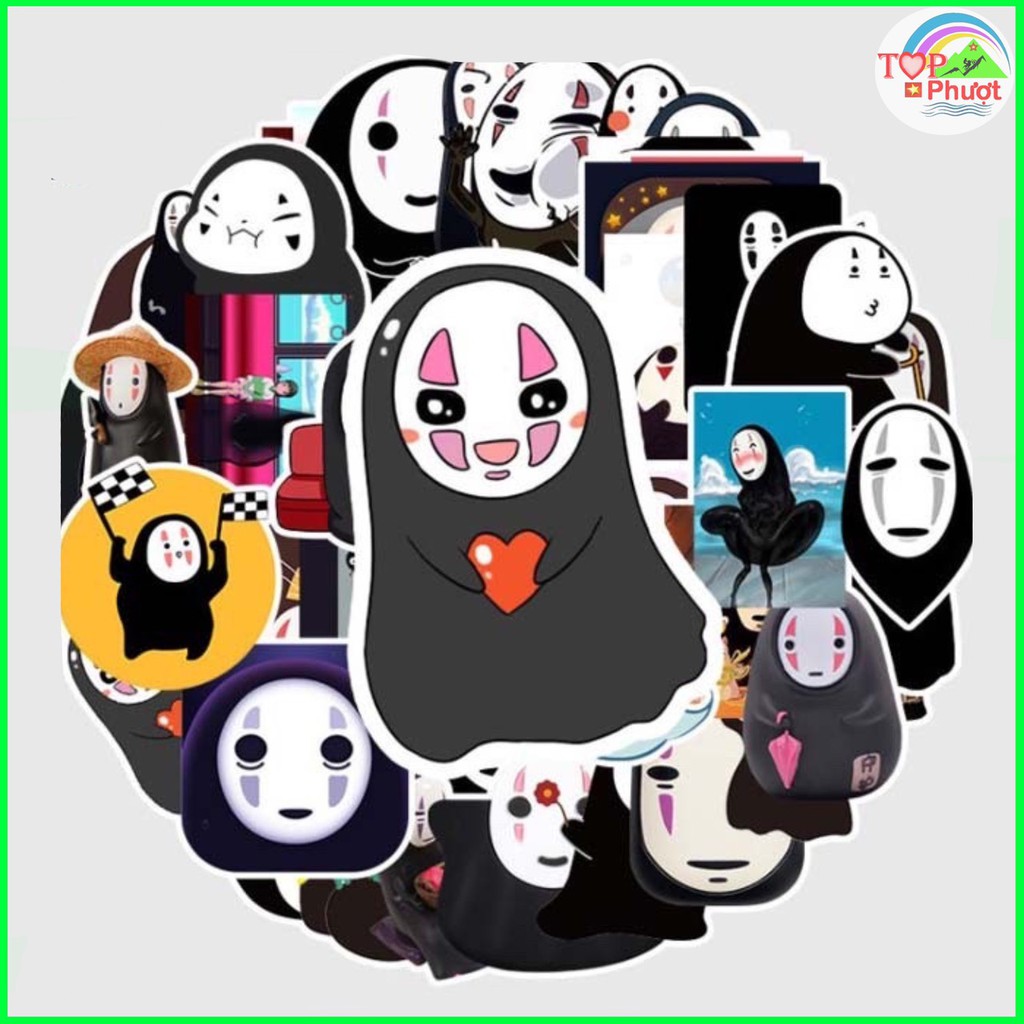 Sticker dán hoạt hình chủ đề Vô Diện chống nước sticker dán mũ bảo hiểm vali laptop cực xinh - M012