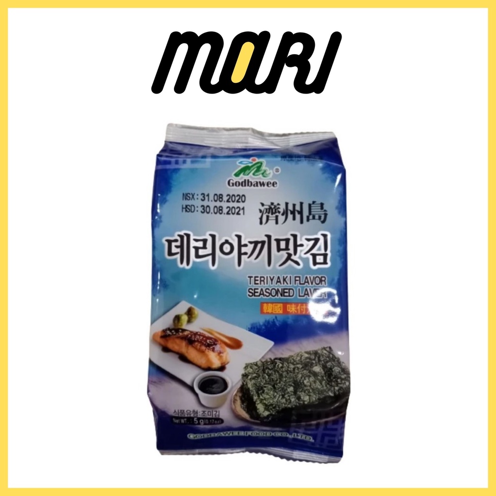 Rong biển ăn liền vị teriyaki Godbawee 5g