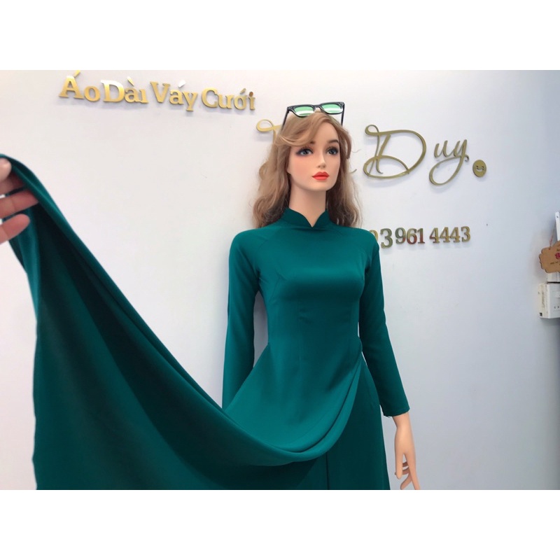 ÁO DÀI TRUYỀN THỐNG XANH RÊU LỄ TÂN SINH VIÊN BIGSIZE