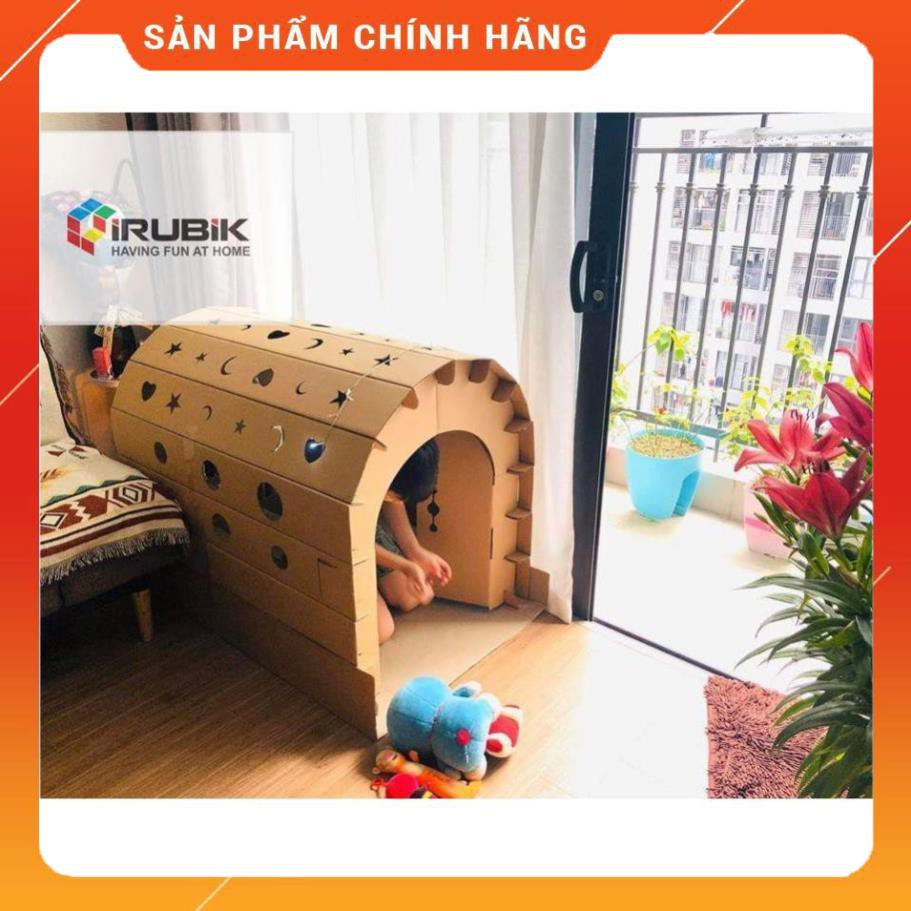 (MÔ HÌNH) Nhà bìa đồ chơi - Nhà bìa vòm carton 100%  bột gỗ size to 100x69x82 [ trẻ em dưới 12 tuổi ]