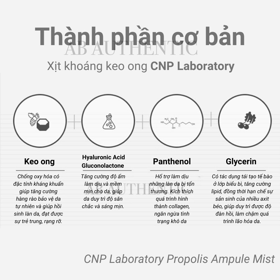 Xịt khoáng tinh chất keo ong tái tạo da CNP Laboratory Propolis Ampule Mist 100ml - AB Authentic