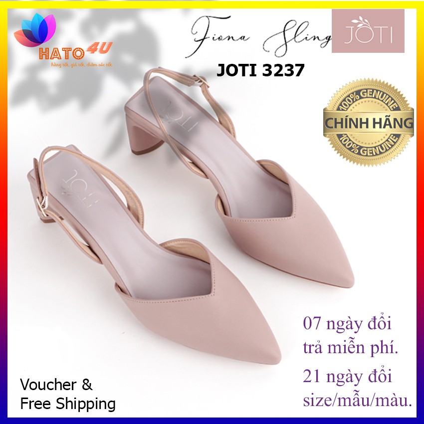 [MÃ GIẢM 50k] Giày Cao Gót Nữ JOTI Fiona 3237VN6 2020 - Mũi Khoét Tim Thời Trang Đế Trụ 6cm