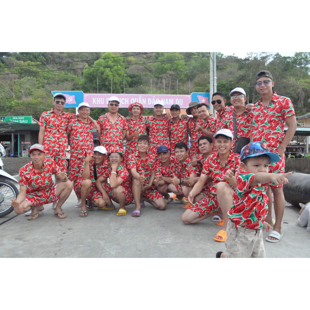 Set Đồ Bộ Nam Nữ Đi Biển Hawaii Kate Thái Cao Cấp