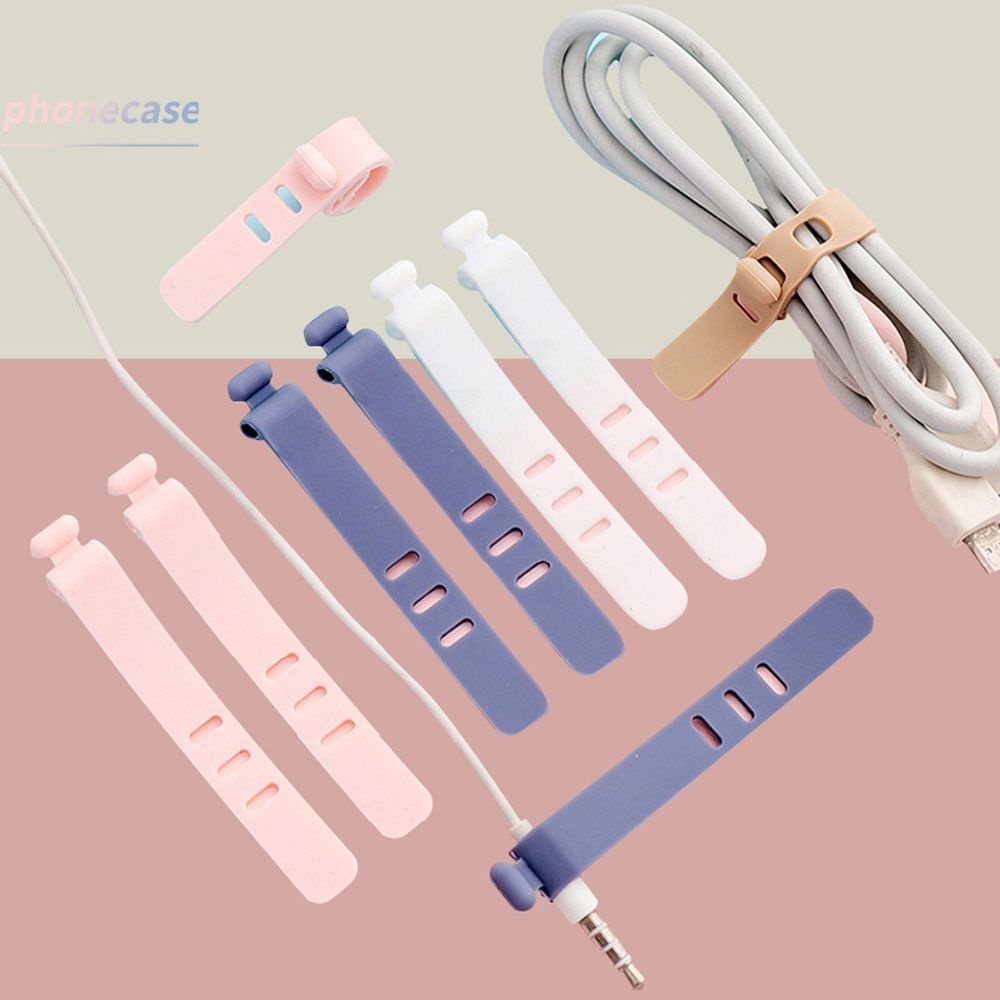 Kẹp cố định silicon dẻo đa năng tiện dụng cho dây cáp sạc/ tai nghe đồ dùng văn phòng