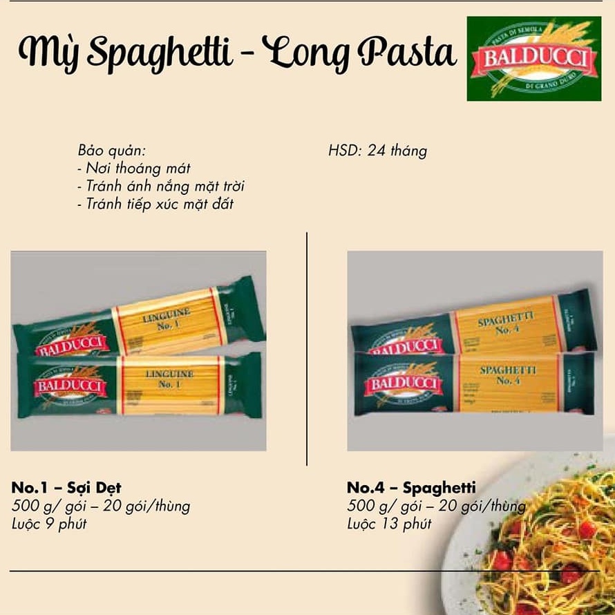 Mì Ý Baducci Số 4 Gói 500g Của Úc