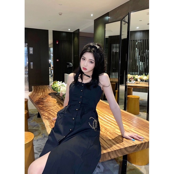 Váy dây treo nữ sử dụng loại vải cotton lót tốt nhất, may theo kiểu vải đại diện, mặc vào là quá đẹp 𝘾𝙝𝙖𝙣𝙚𝙡 CN 𝘾𝙝𝙖𝙣𝙚𝙡