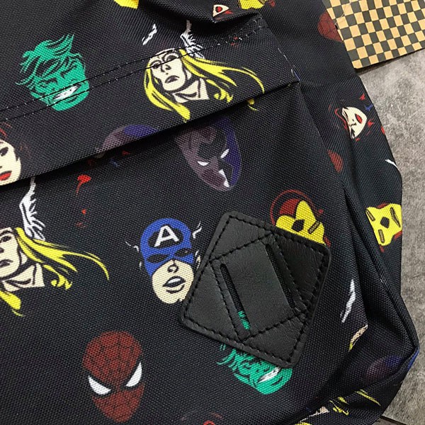 Balo đi học Van.s x Marvel Old Skool Backpack Black White siêu anh hùng cho nam nữ