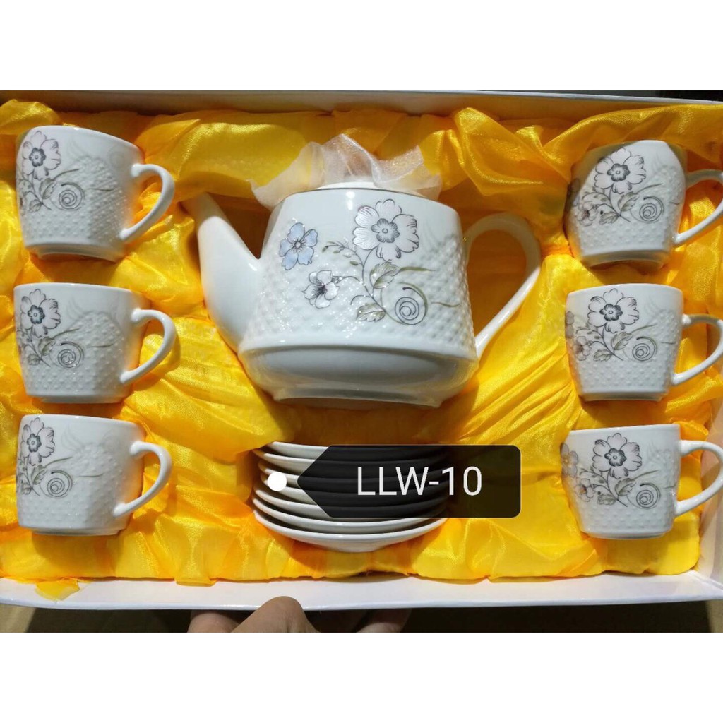 Bộ ấm chén pha trà Ceramics Hàn Quốc 6 ly