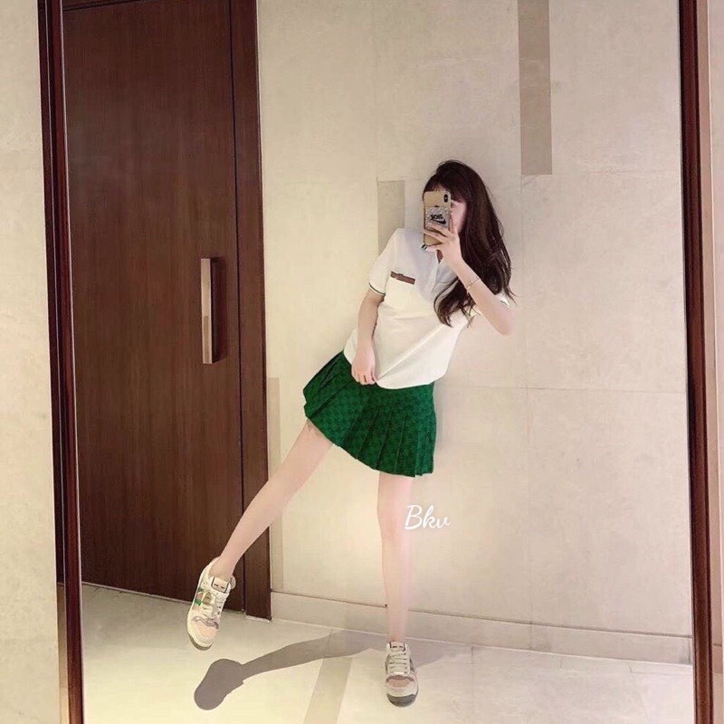 Set Chân Váy Xếp Ly Và Áo Gucci Dễ Thương Baby Ảnh Thật | BigBuy360 - bigbuy360.vn