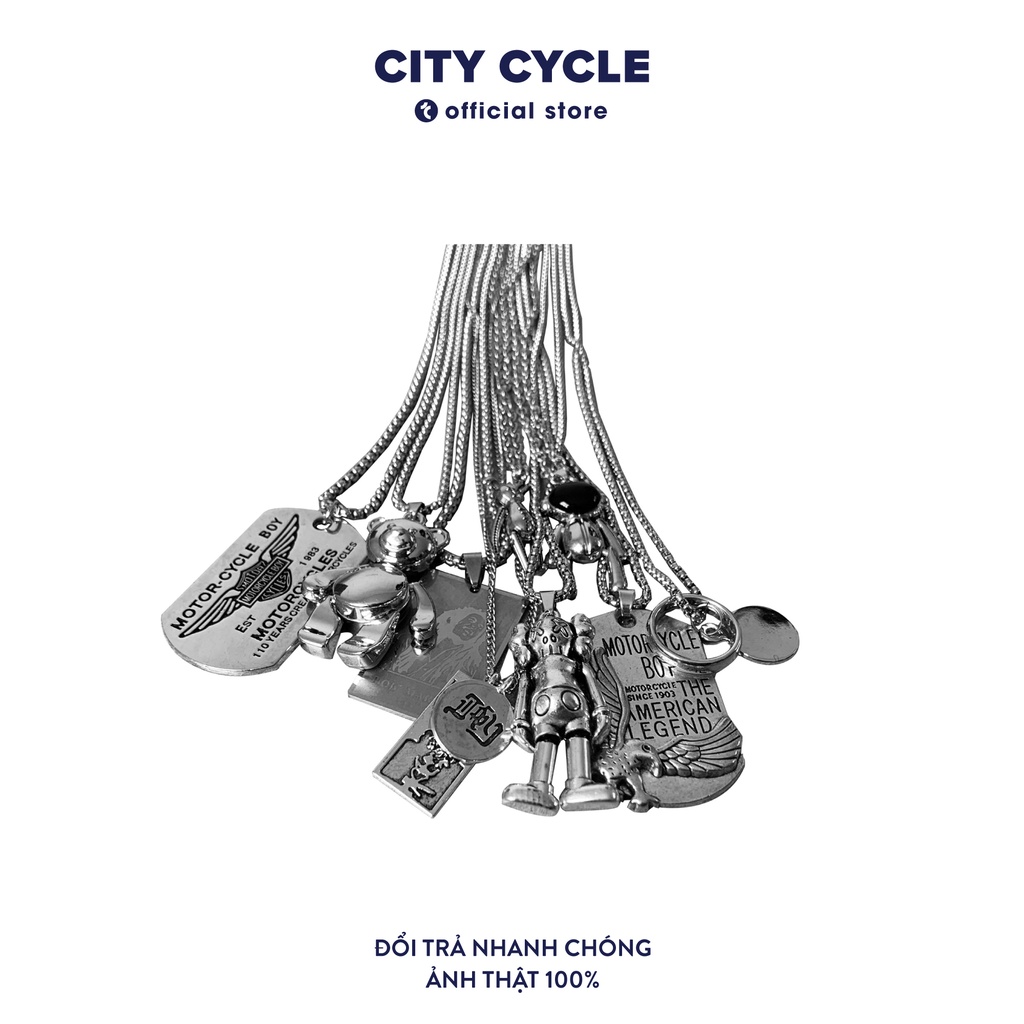 Vòng cổ City Cycle mặt không gỉ nam nữ unisex Local Brand