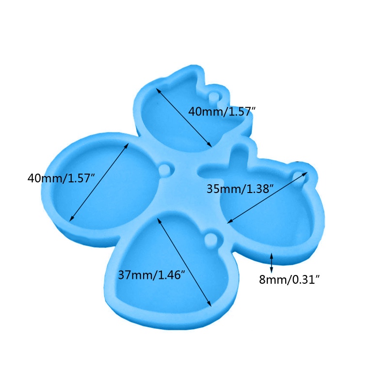 Sa Khuôn Silicone Làm Móc Khóa Hình Trái Tim / Cá / Mèo Xinh Xắn