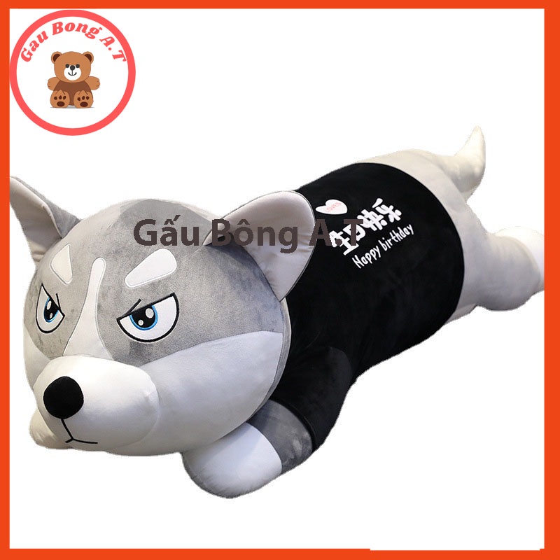 Gấu Bông Chó Ngáo Chó Husky siêu to khủng lồ, thú nhồi bông mặt ngáo, gối ôm chó ngáo size 1m-1m5