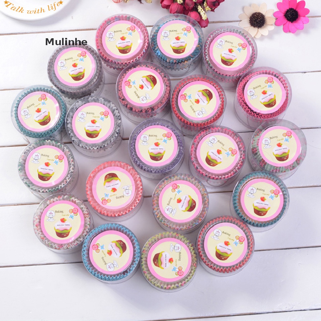 Set 100 Cốc Giấy Làm Bánh Cupcake Họa Tiết Ngẫu Nhiên