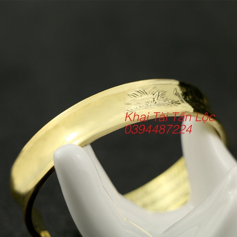 VÒNG TAY HOA SEN CHỮ PHẬT KHẮC BÁT NHẠC TÂM KINH BẰNG ĐỒNG