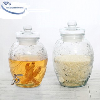 Bình Ngâm Rượu Thủy Tinh Long Phụng 8 Lít