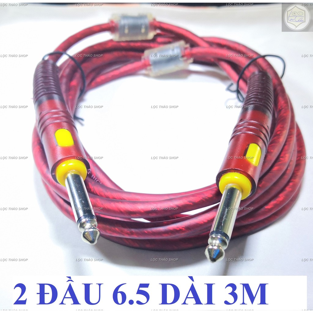 Cáp âm thanh 2 đầu 6.5 mm dài 3M chuyên dùng guitar, organ cao cấp (cáp loa 2 đầu 6 ly)