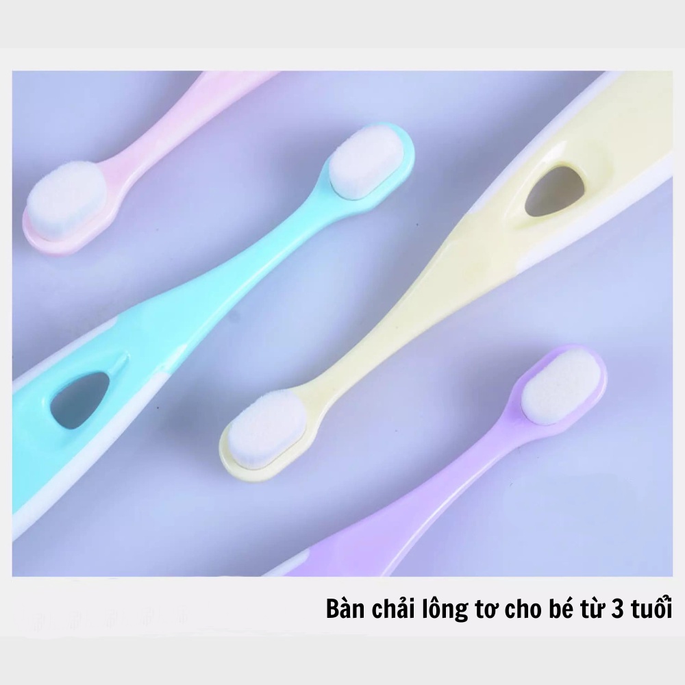 Bàn chải lông tơ có nắp đậy cho bé từ 3 tuổi