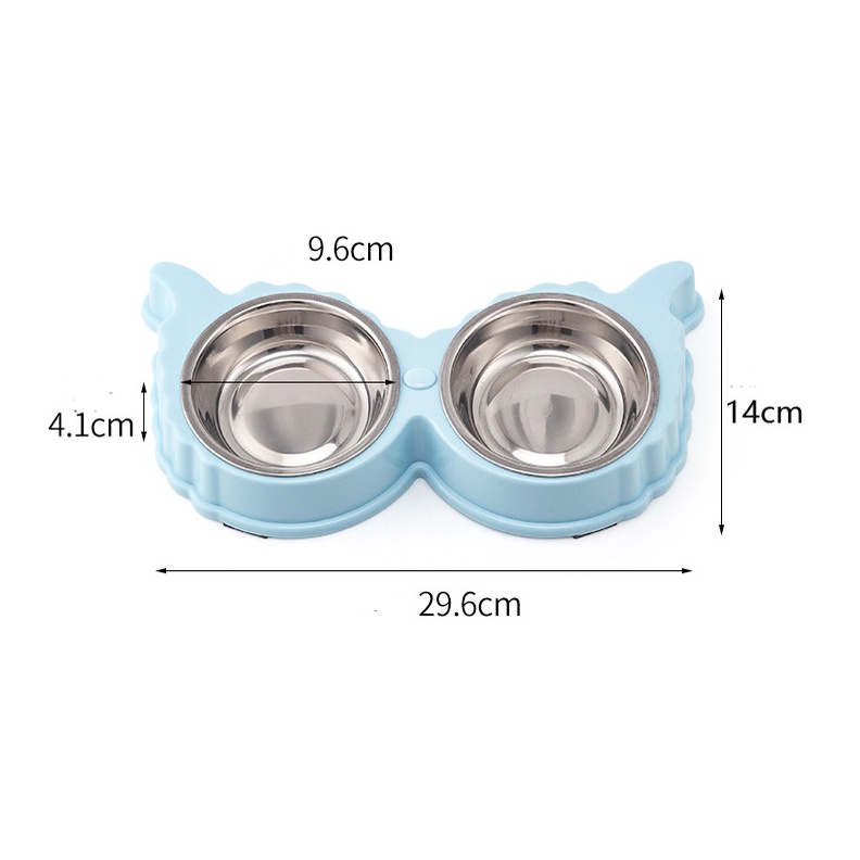 Bát đôi inox cho chó mèo hình đôi cánh thiên thần, chất nhựa cao cấp