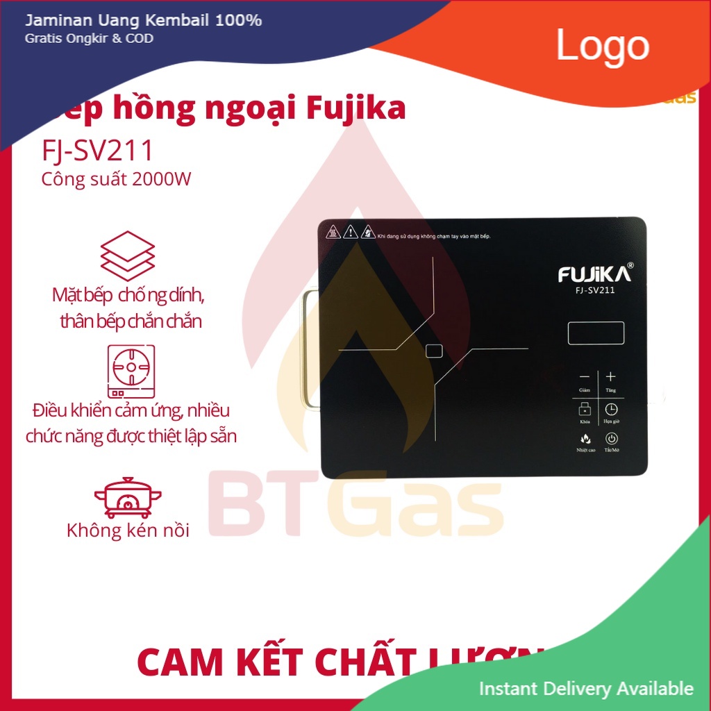 Bếp hồng ngoại đơn Fujika FJ-SV-211, bếp hồng ngoại cảm ứng FUJIKA mặt kính ceramic công suất 2000W