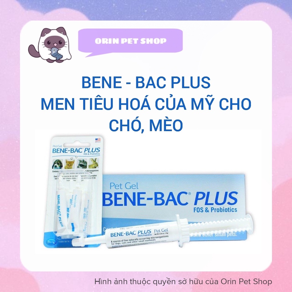 MEN TIÊU HÓA BENE-BAC PLUS PET GEL CHO CHÓ MÈO