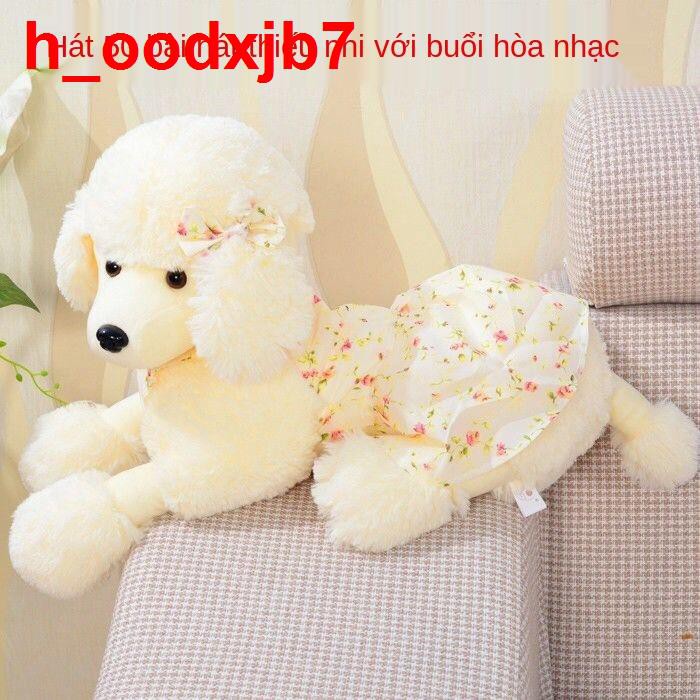 Chó Poodle đồ chơi sang trọng con búp bê trẻ em vải vụn giường ngủ gối món quà sinh nhật cô gái